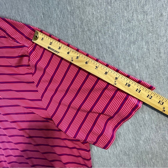 Tommy Bahama Island Zone Golf Polo Shirt Men’s 2 XLT Pink Salmon Striped Logo - Picture 5 of 9